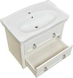 ASB-Woodline Мебель для ванной Верано 85 слоновая кость – фотография-6